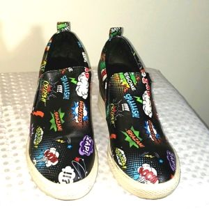WANTED Avenger Wedge Comic Print Platform Sneaker 10M